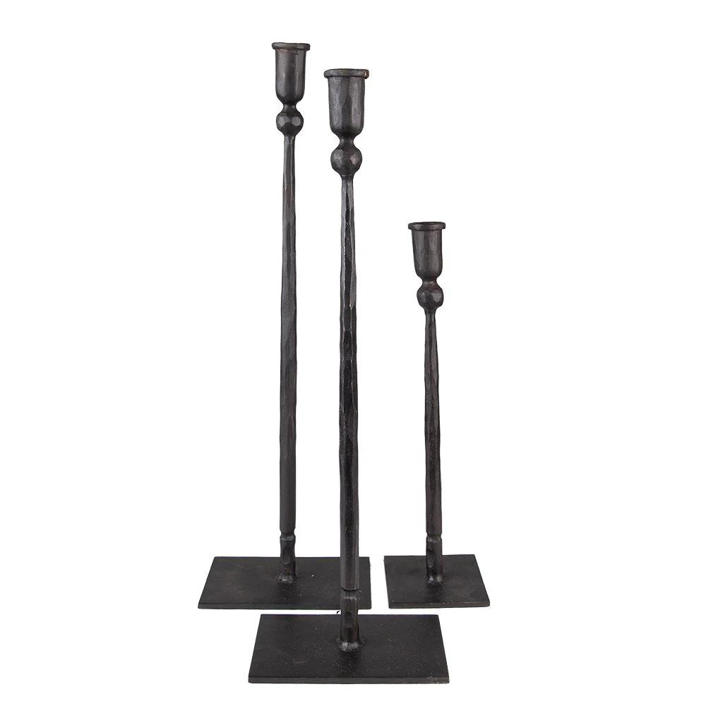 Candlestick (set of 3) 16x10x52 / 16x10x49 / 10x9x35 cm by Clayre & Eef.