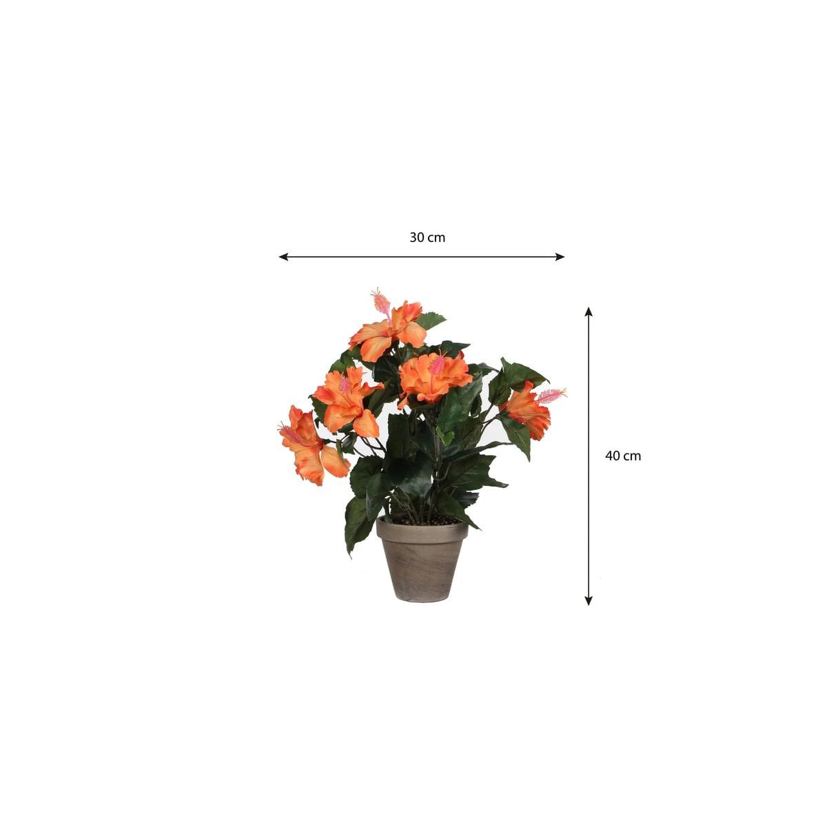 Artificial plant Hibiscus Orange by Mica Decorations