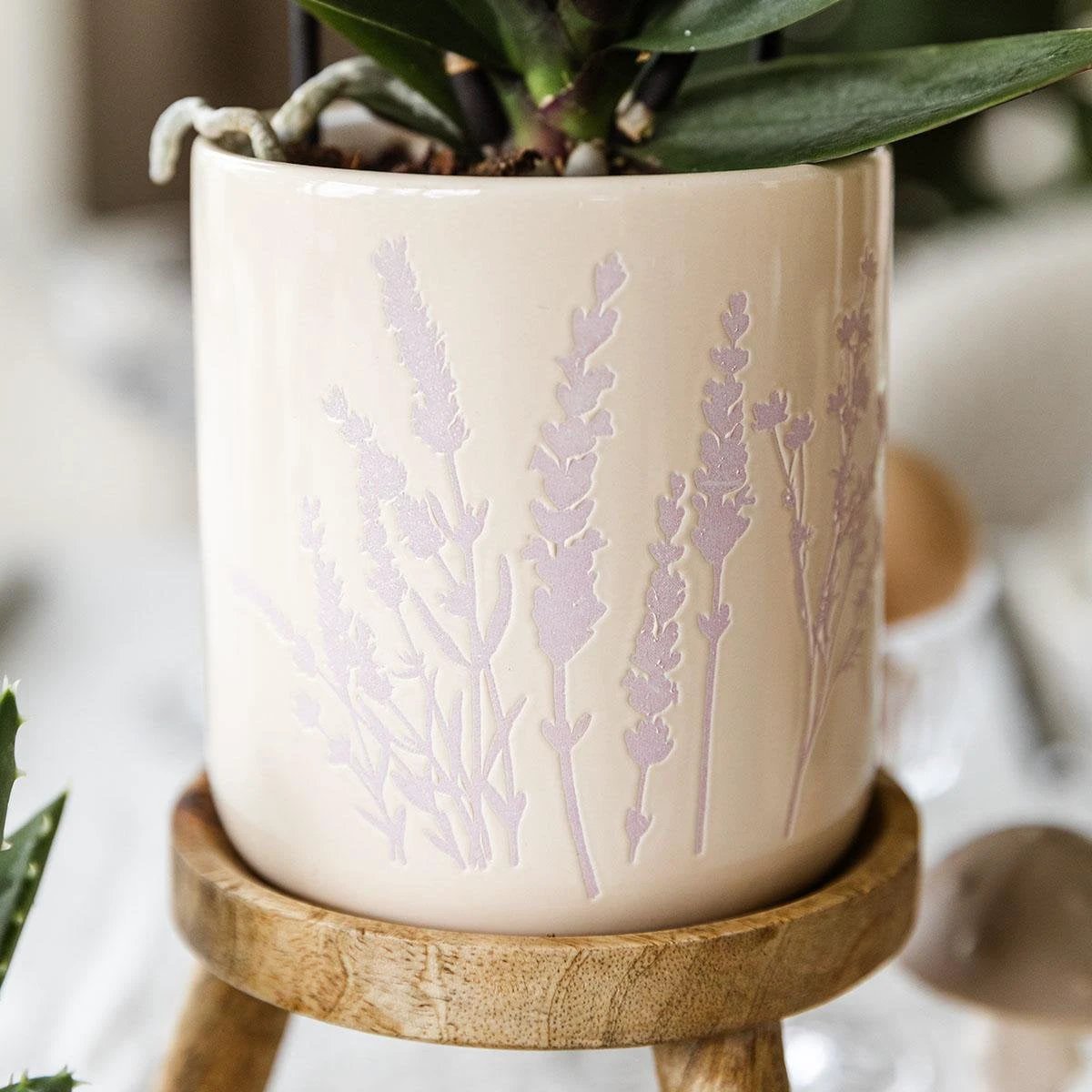 Kolibri Home | Floral flowerpot - Lavender - 9cm by Kolibri Company