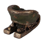 Christmas Decoration Sculpture Sleigh 35x23x21 cm Green Ceramic by Clayre & Eef.