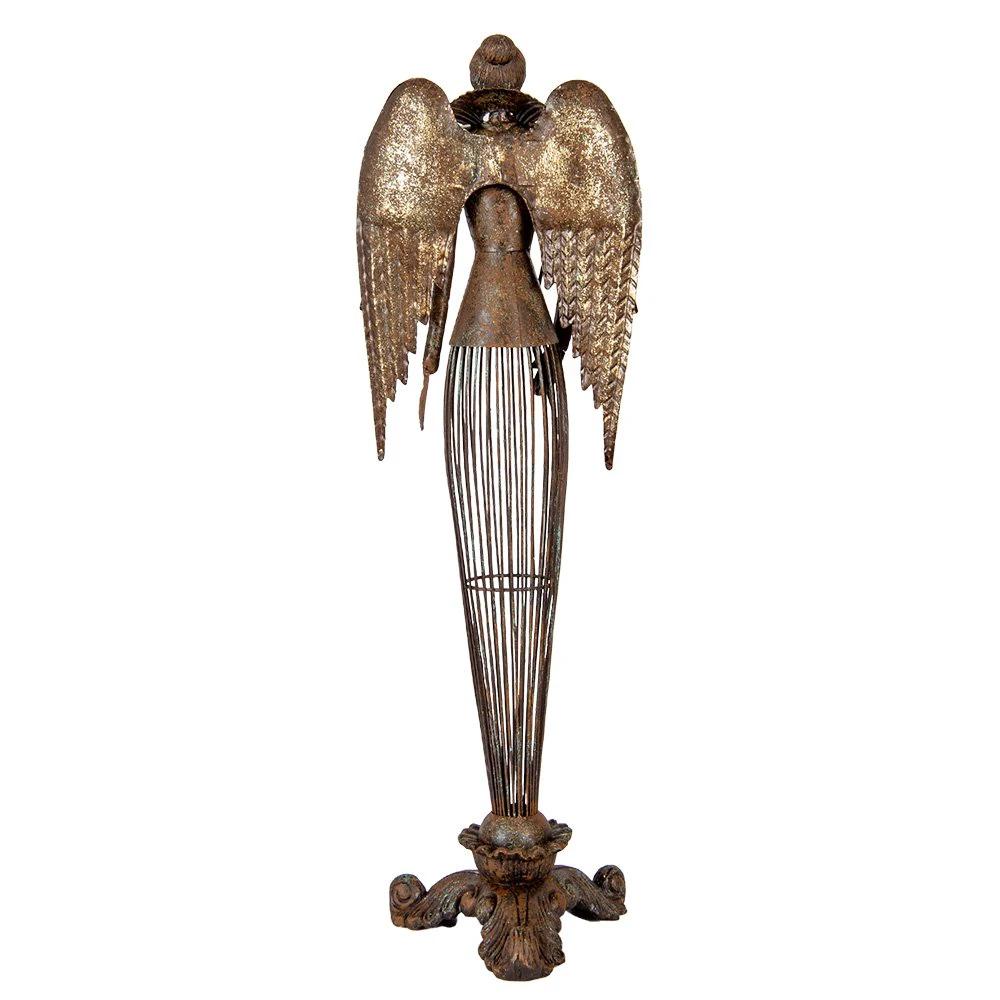 Decoration image angel 17x15x54 cm brown metal by Clayre & Eef.