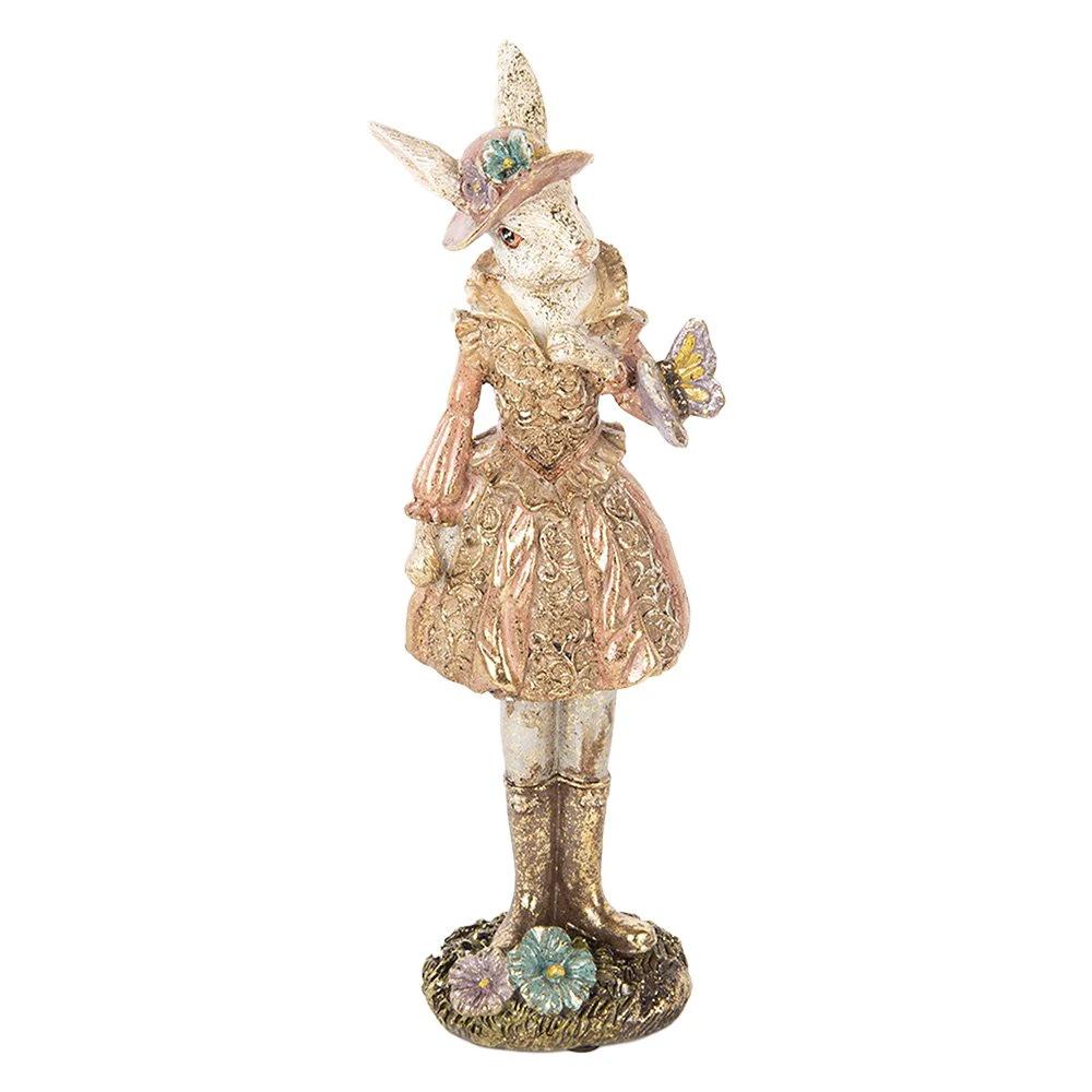 Decoration image rabbit 26 cm beige gold -colored plastic by Clayre & Eef.
