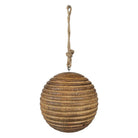 Weihnachtskugel Ø 12 cm braun aus Holz, Christbaumschmuck von Clayre & Eef.