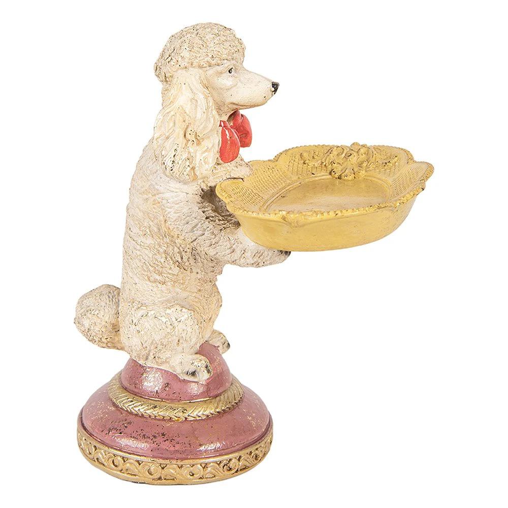 Decoration Image Dog 15x16x21 cm Beige Plastic by Clayre & Eef.