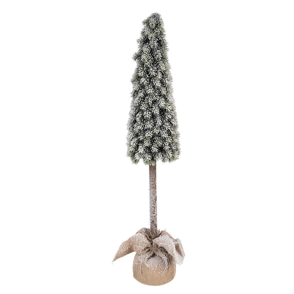 Mini Artificial Christmas Tree Ø 18x78 cm Green Plastic by Clayre & Eef.