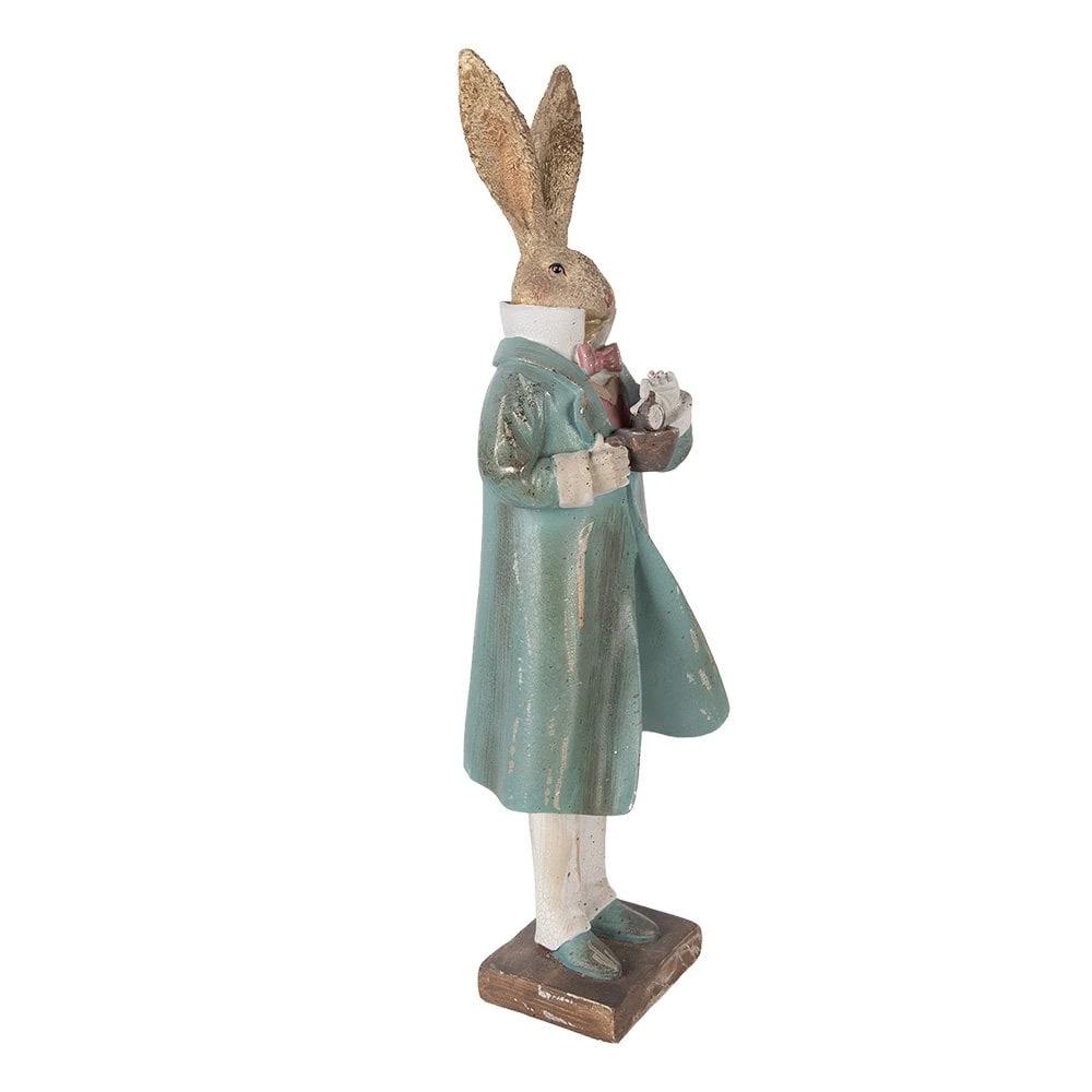 Decoration Statue Rabbit 14x11x48 cm Gold-colored Plastic by Clayre & Eef.