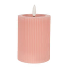 LED-Kerze Ø 8x13 cm Rosa Wachs von Clayre & Eef.