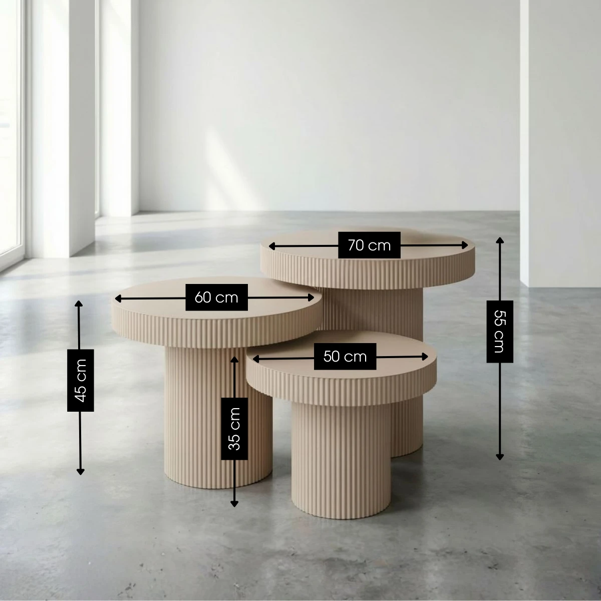 Side table Lux Light brown by Mica Decorations