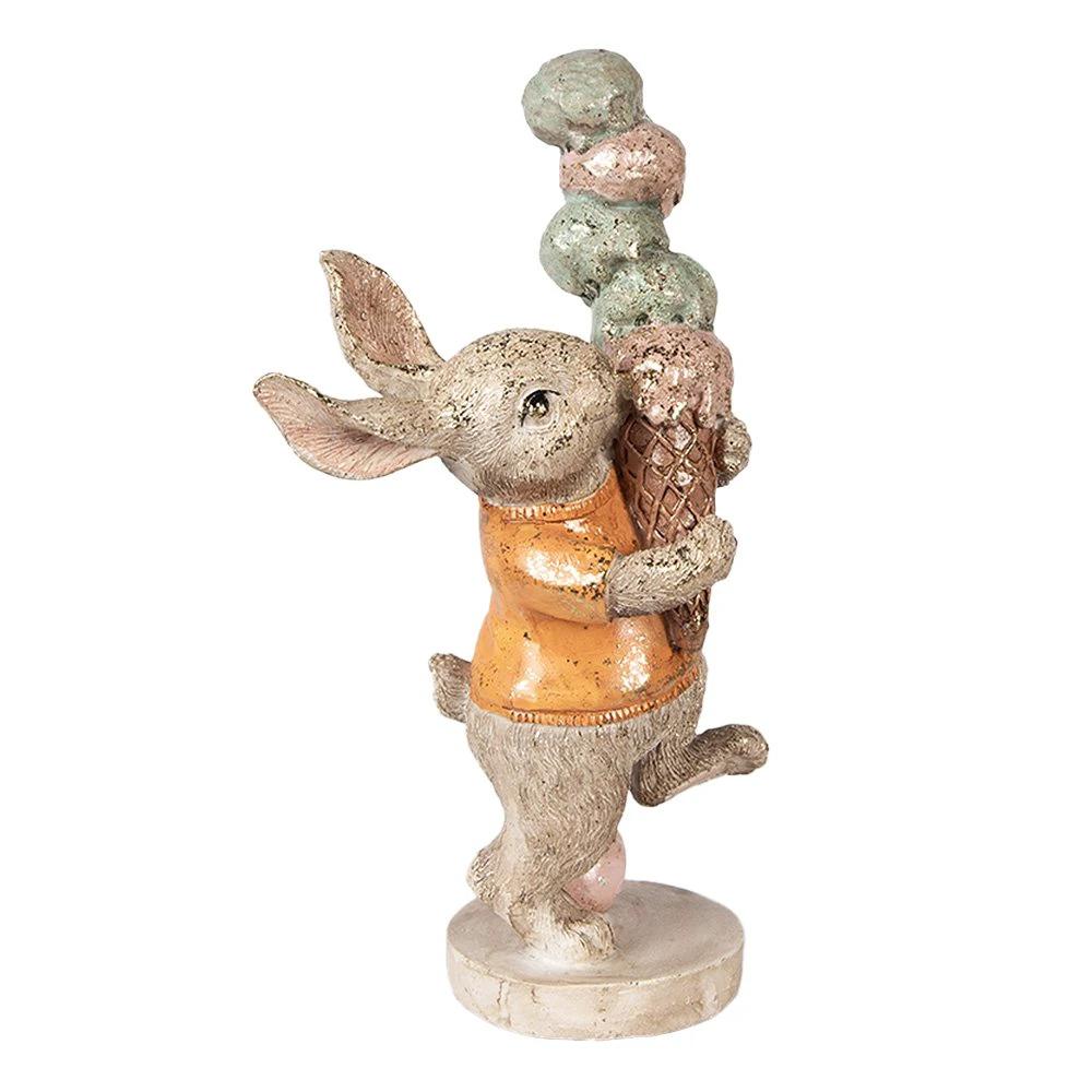 Decoration Statue Rabbit 16x10x28 cm Beige Plastic by Clayre & Eef.