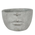 Flowerpot 24x23x15 cm gray stone face flowerpot inside by Clayre & Eef.