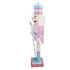 Weihnachtsdekorationsstatue Nussknacker 8x7x25 cm pinkes Holz von Clayre & Eef.
