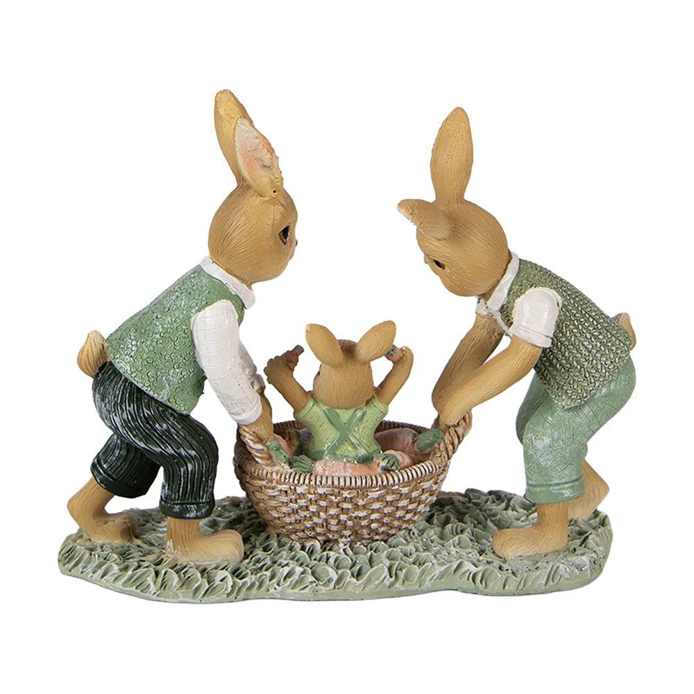 Decoration Statue Rabbit 17x7x14 cm Brown Plastic by Clayre & Eef.