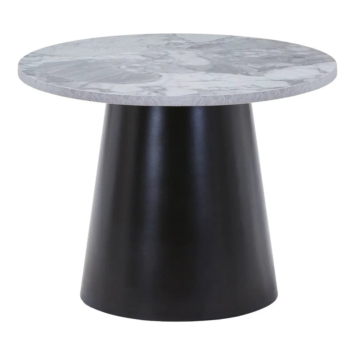 Brito Coffee Table - Grey/Black, Melamine/Steel/MDF, 60x60x45 cm by EMIRELLE