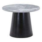 Brito Coffee Table - Grey/Black, Melamine/Steel/MDF, 60x60x45 cm by EMIRELLE