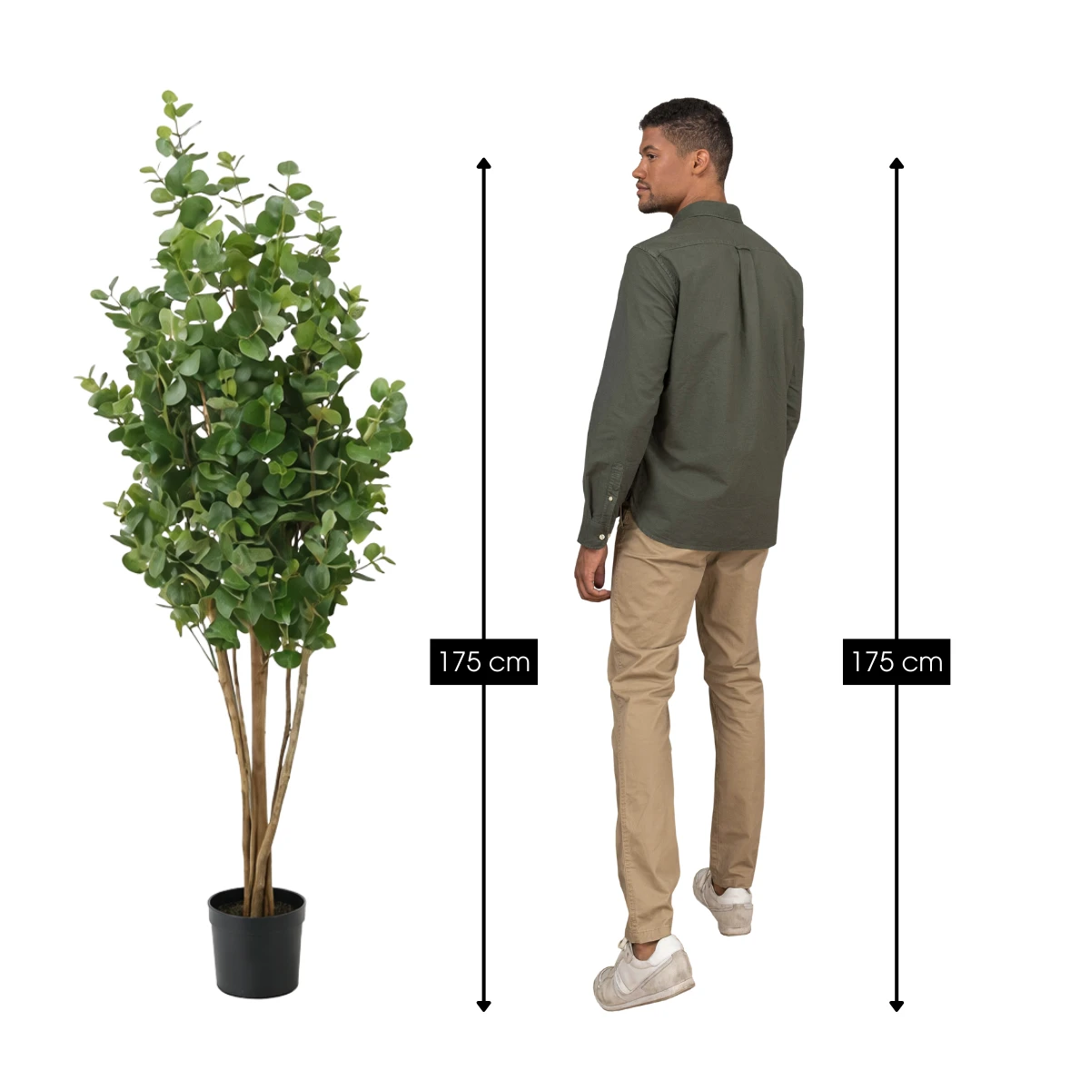 Artificial plant Eucalyptus tree Green by Mica Decorations