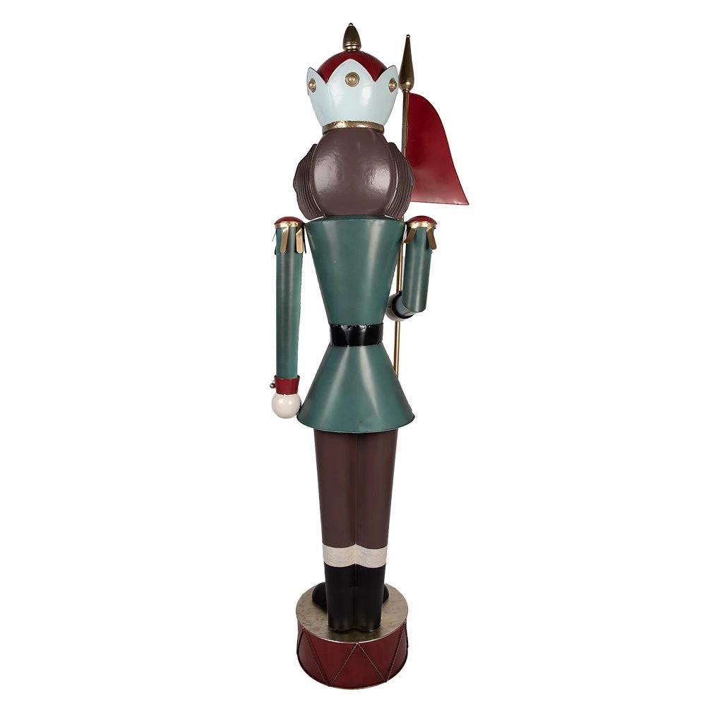 Christmas Decoration Statue Nutcracker 67x41x210 cm Green Red Metal by Clayre & Eef.