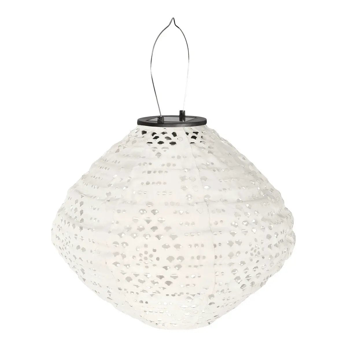 Harwood LED Lantern - White, Rechargeable Solar Lantern, 30x30x26.5 cm by EMIRELLE