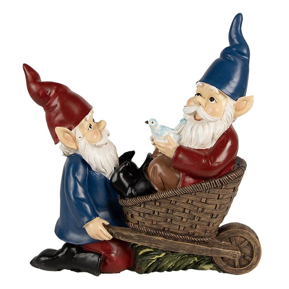 Decoration Statue Gnome 23 cm Blue Red Polyresin by Clayre & Eef.