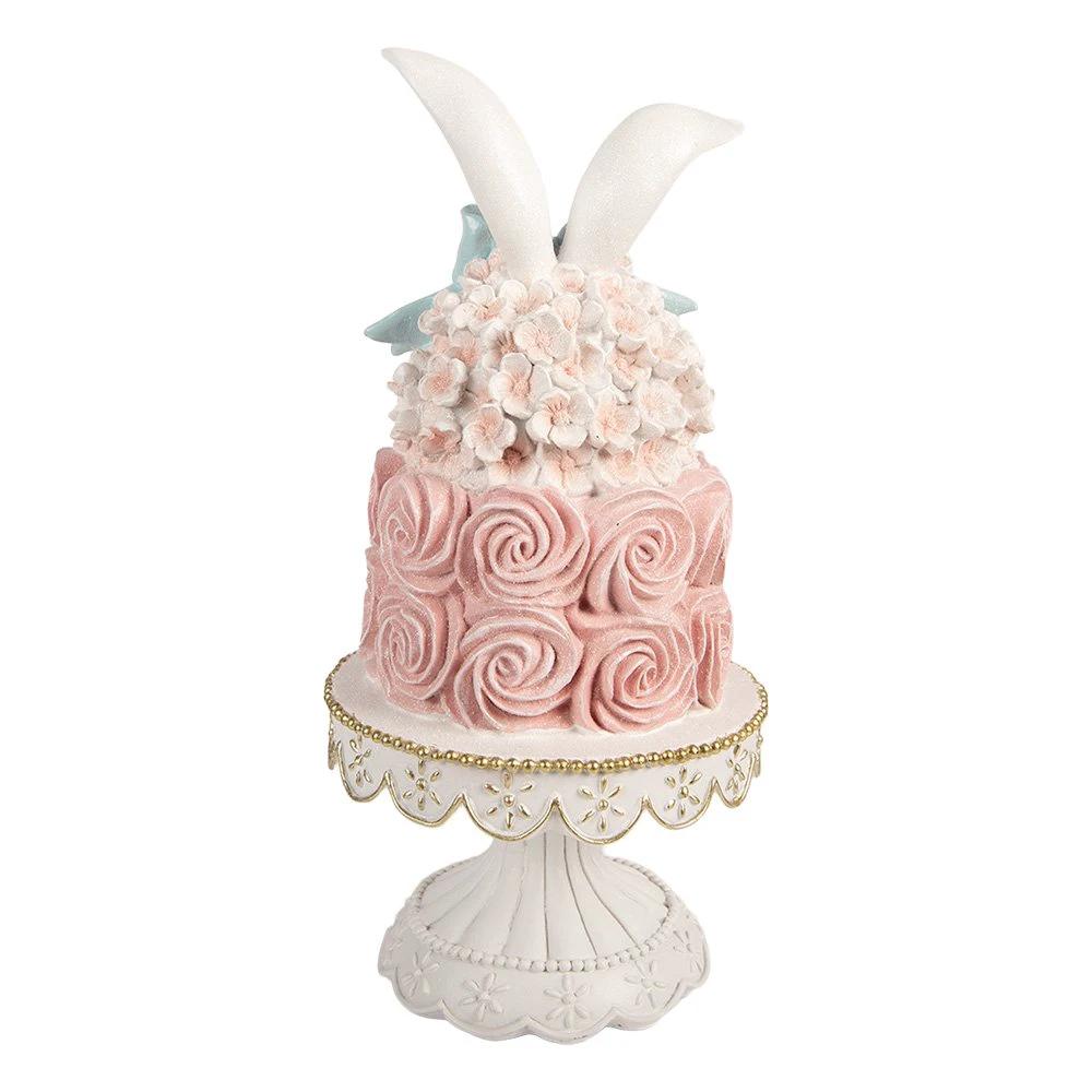 Decoration Image Cake Ø 17x35 cm White Plastic by Clayre & Eef.
