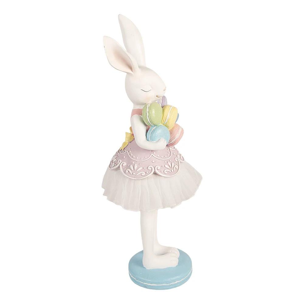 Decoration Statue Rabbit 18x17x57 cm White Plastic by Clayre & Eef.