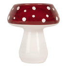 Tea light holder Mushroom Ø 7x7 cm Red White Glass by Clayre & Eef.
