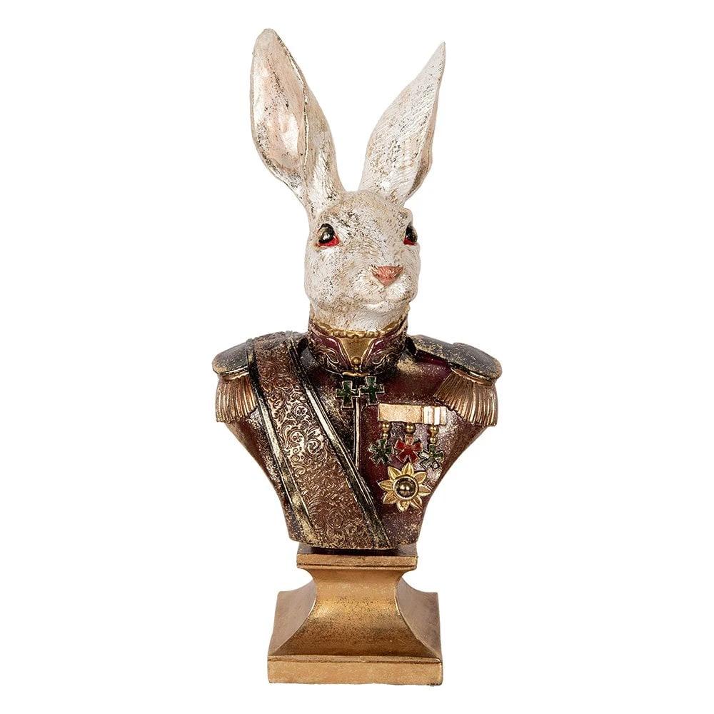 Decoration image rabbit 50 cm white red plastic by Clayre & Eef.