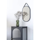 Trapani Mirror - Black, Steel/Artificial Leather, 35x60 cm by EMIRELLE