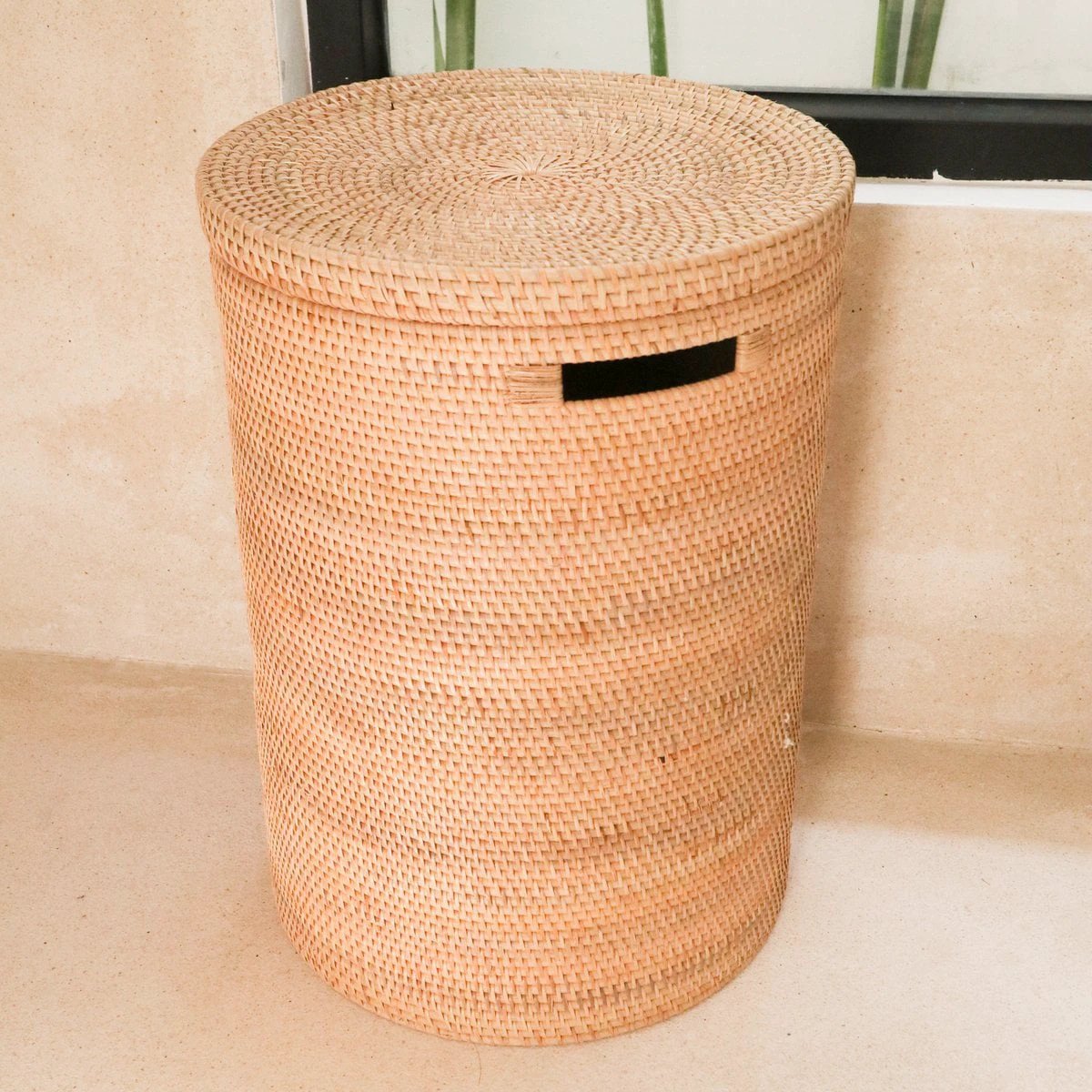 Laundry Basket with Lid Storage Basket made from Rattan SARI (2 sizes) by Soeji