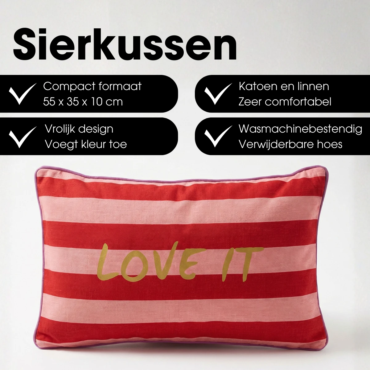 Decorative cushion Red by Mica Decorations