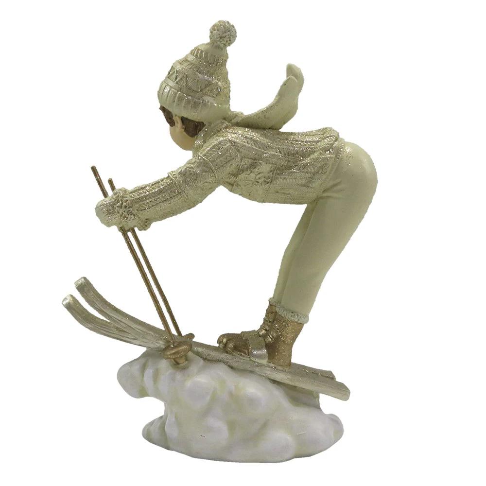 Decoration child on skis 14x6x19 cm by Clayre & Eef.