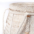 White Basket BIKU | Plant Basket | Laundry Basket | Large Boho Storage Basket Round Made of Bamboo by Soeji