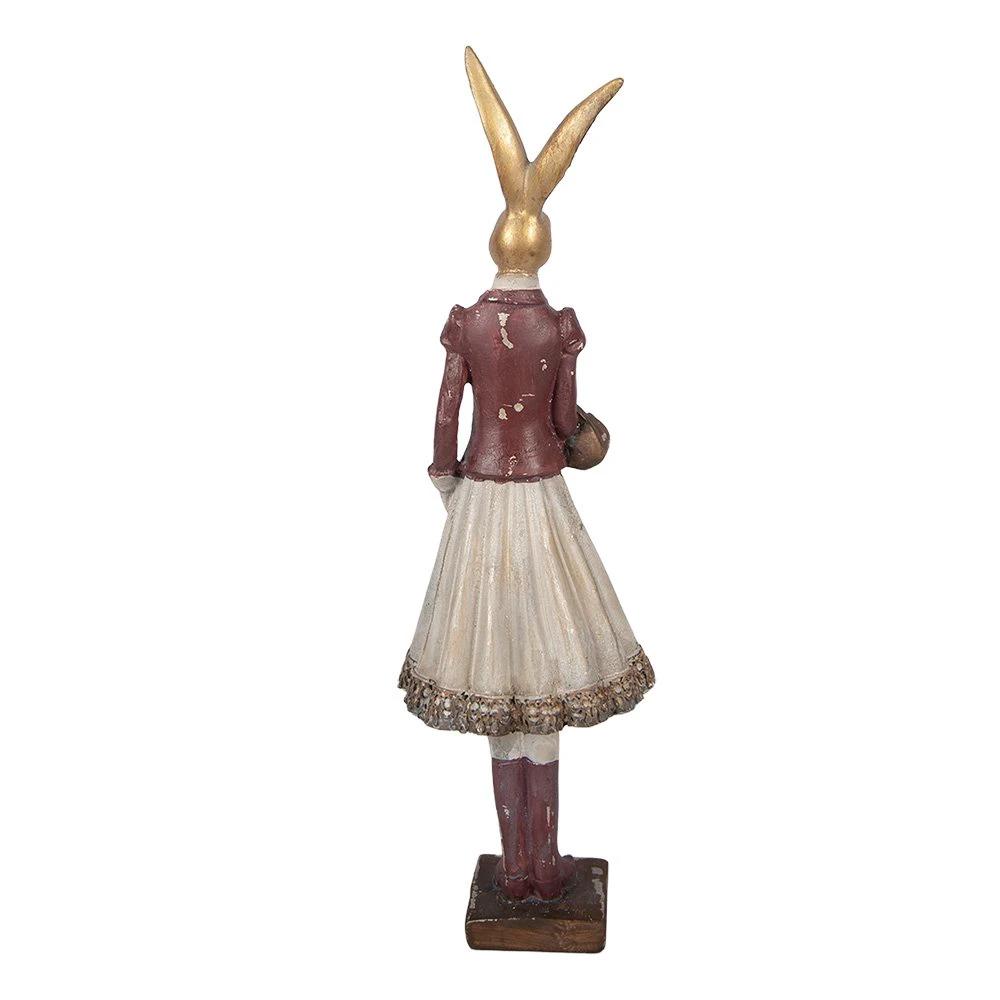 Decoration Statue Rabbit 10x9x32 cm Gold-colored Plastic by Clayre & Eef.