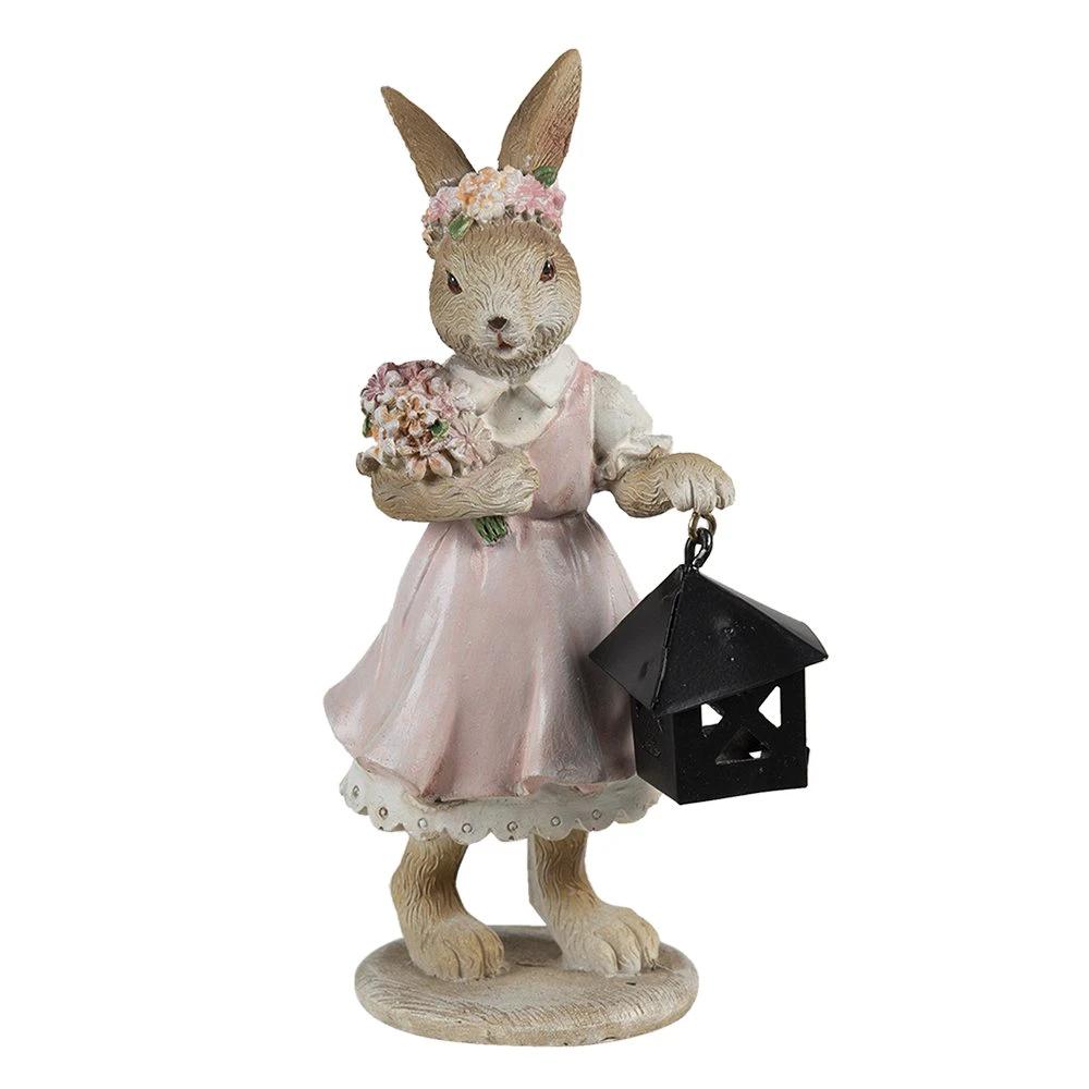 Figur Rosa Beige, Polyresin 7x6x14 cm von Clayre & Eef.