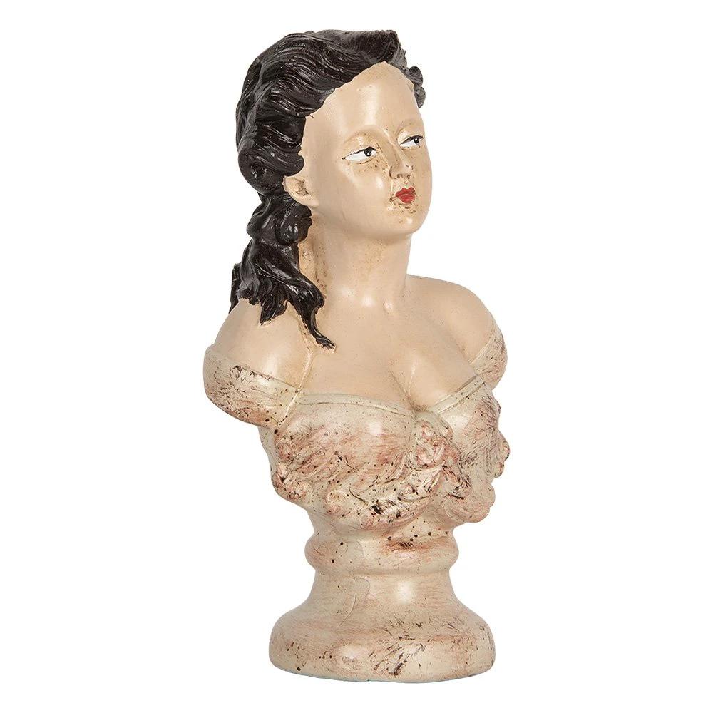 Decoration image woman 12x8x20 cm beige plastic by Clayre & Eef.