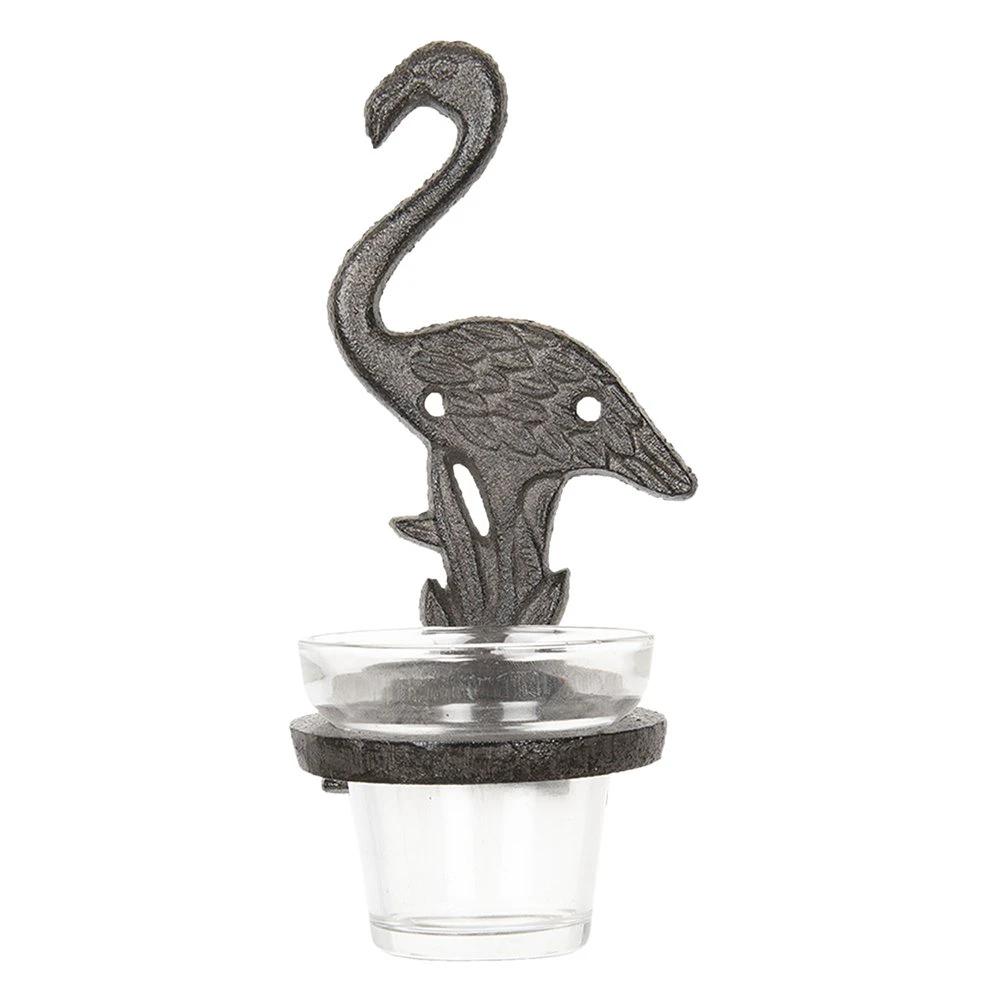 Tealight holder flamingo 8x12x19 cm by Clayre & Eef.