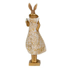 Image rabbit 11x8x33 cm gold -colored white polyresin home accessories by Clayre & Eef.
