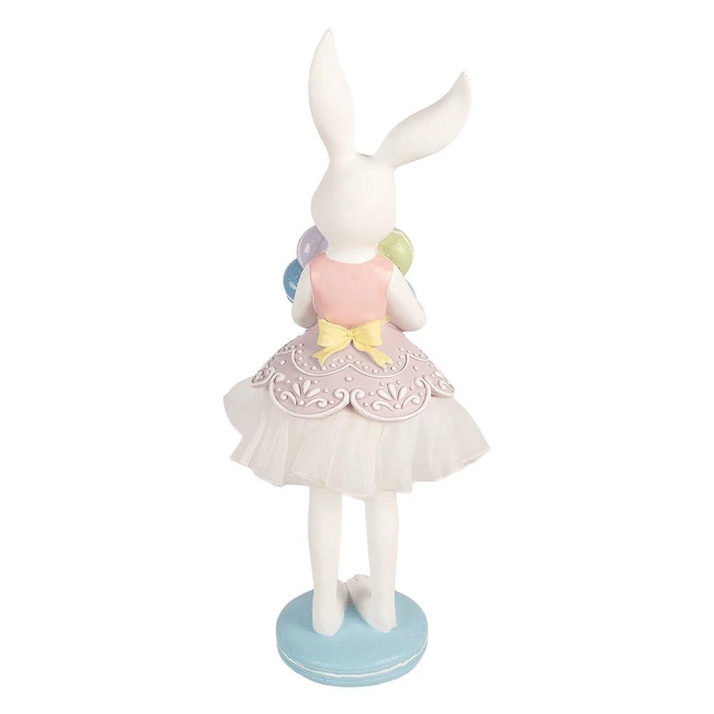 Decoration Statue Rabbit 18x17x57 cm White Plastic by Clayre & Eef.