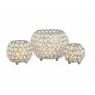 Teelichthalter Kerzenhalter Set 3-teilig Crystal Kerzenständer gold o. silber Vintage Kristall by Voglrieder kreatives Wohnen