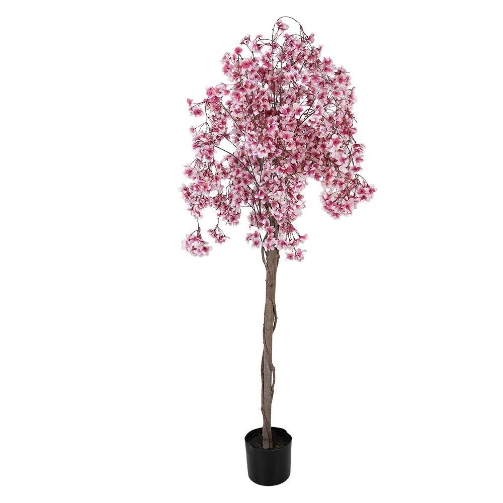 Künstlicher Baum Pfirsichblüte 30x30x150 cm Rosa Kunststoff von Clayre & Eef.