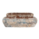 Blumentopf 27x15x9 cm Beige Blau Terrakotta von Clayre & Eef.