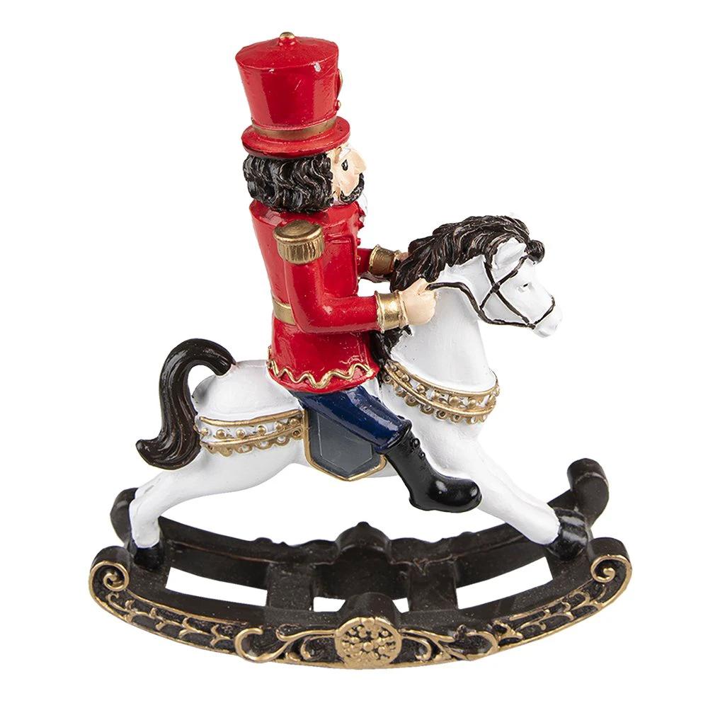 Decoration nutcracker on rocking horse 15x5x18 cm by Clayre & Eef.