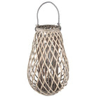 Windlicht Ø 38x60 cm Grijs Hout Kaarsenhouder by Clayre & Eef.