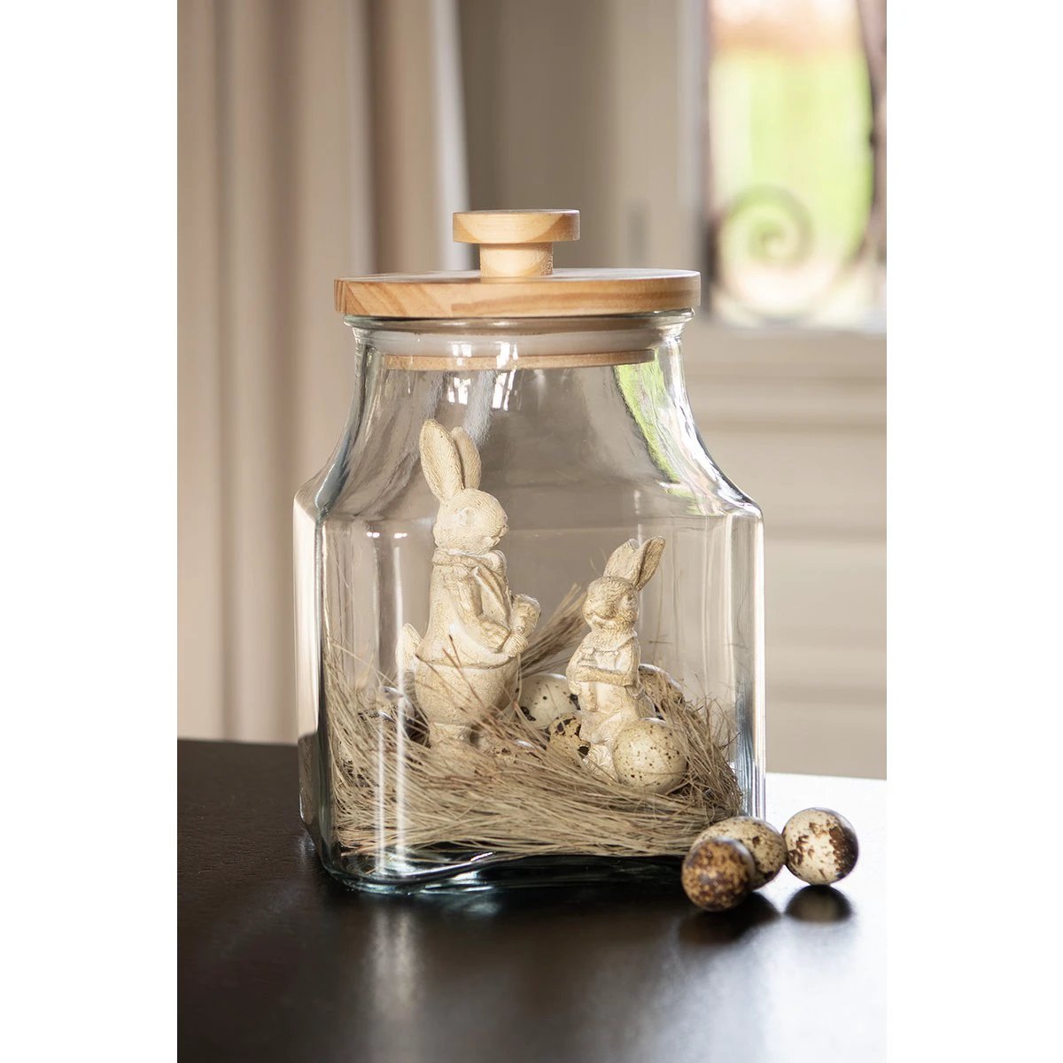 Decoration rabbit 6x6x13 cm by Clayre & Eef.