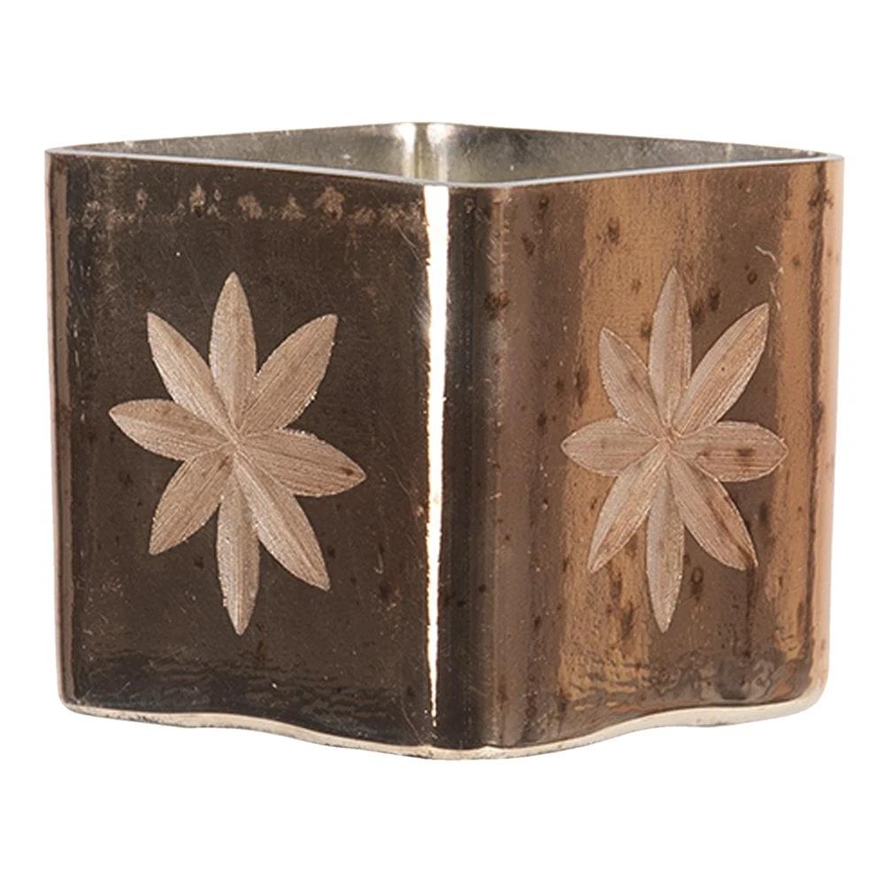 Tea light holder 7x7x9 cm by Clayre & Eef.