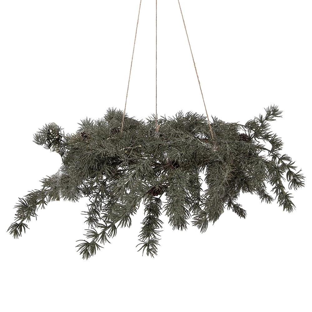 Christmas wreath Ø 60 / 3xAA Green Plastic by Clayre & Eef.
