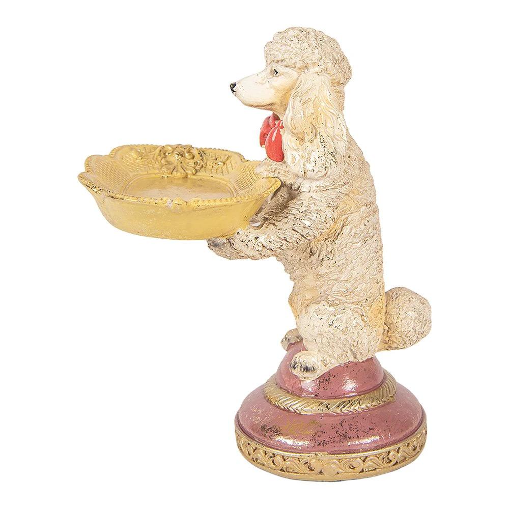 Decoration Image Dog 15x16x21 cm Beige Plastic by Clayre & Eef.