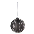 Christmas bauble set of 4 Ø 8 cm Black Glass Christmas decoration by Clayre & Eef.