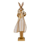 Image rabbit 11x8x33 cm gold -colored white polyresin home accessories by Clayre & Eef.