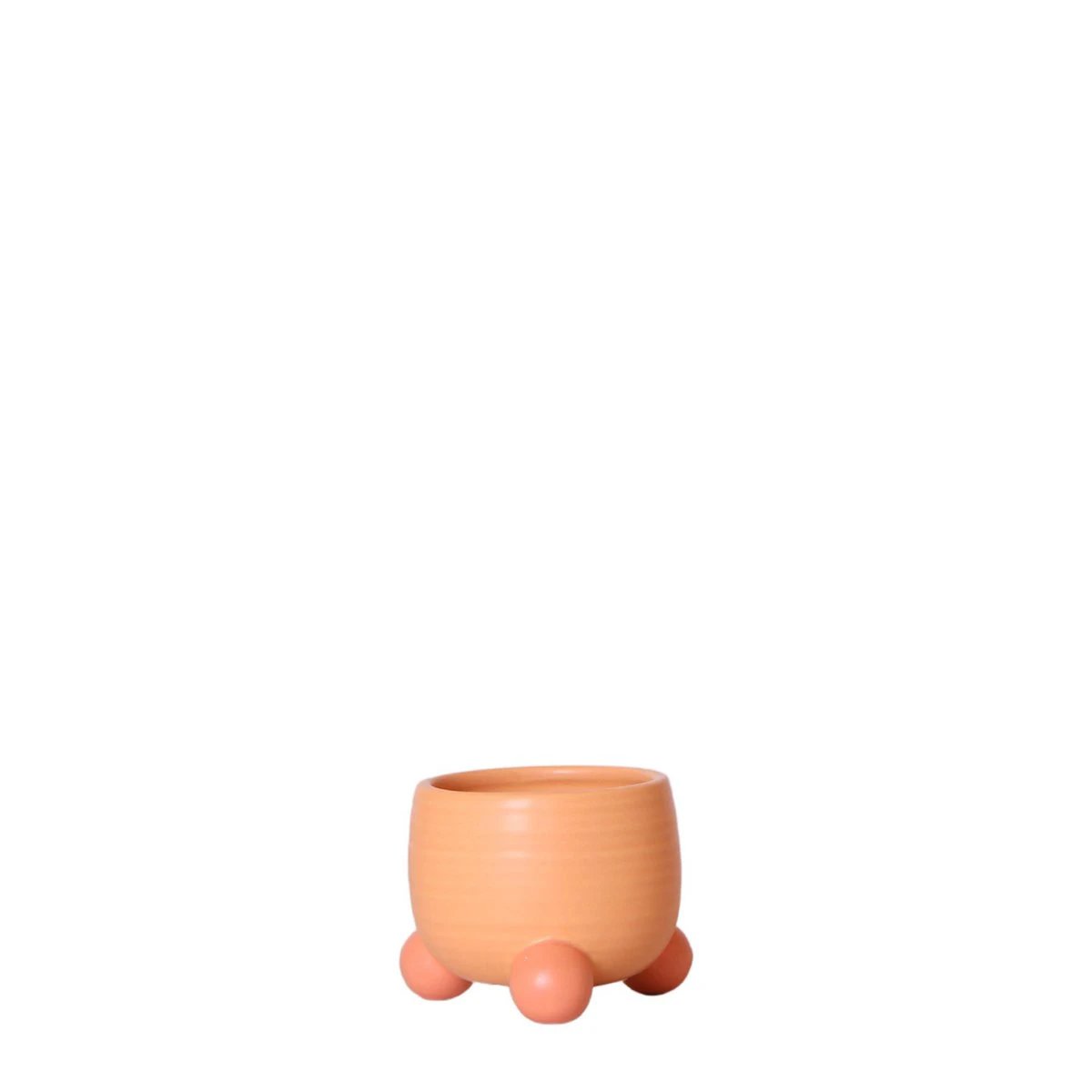 Hummingbird Home | Rolling peach flower pot - Peach colored ceramic decorative pot Ø6cm by Kolibri Company