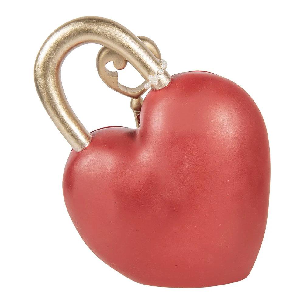 Decoration Image Heart 22x9x30 cm Red Plastic by Clayre & Eef.
